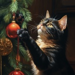 Christmas Cat And Bauble