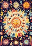 Retro Hippie Boho Sun Poster