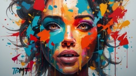 Paint Splashed Woman&039;s Face