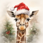 Christmas Giraffe Calendar Art