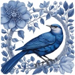 Floral Bird Art Illustration
