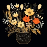 Fall Flower Calendar Art