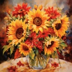 Vase Of Sunflowers