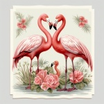 Valentine Flamingo Calendar Art