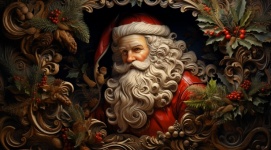 Painting Of Santa For Greeting
