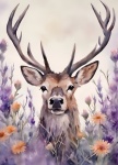 Stag Watercolor Painting