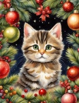 Cute Kitten Christmas Card