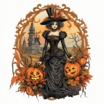 Vintage Victorian Halloween Lady