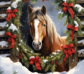 Christmas Horse Calendar Art
