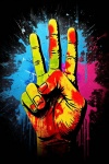 Graffiti Three Fingers Hand Art