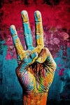 Graffiti Three Fingers Hand Art