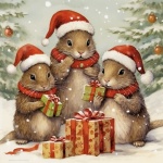 Christmas Squirrel Art