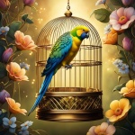Parrot Golden Cage