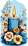 Candle With Flowers