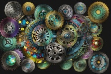 Collage With Books, Cogs, Brain