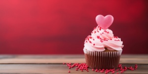 Heart Decorated Cupcake