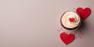Heart Decorated Cupcake