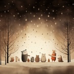 Woodland Christmas Cartoon Animals