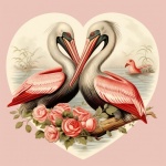 Valentine Pelican Art Print