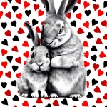 Valentine Easter Rabbit Drawing