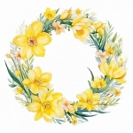 Yellow Flower Wreath Art Print