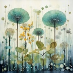 Abstract Dandelion Meadow Art
