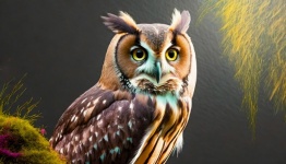 Bird, Tawny Brown Owl, Art