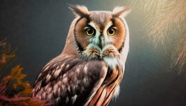 Bird, Tawny Brown Owl, Art