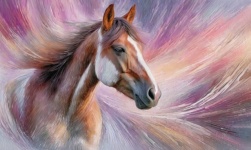 Horse, Farm Animal Portrait, Art