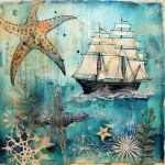 Starfish Nautical Mixed Media Art