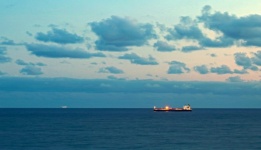 Indian Ocean With Cargo Ships