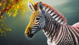 Zebra, Animal Portrait, Art