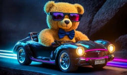 Teddy Bear, Car, Flashy Color