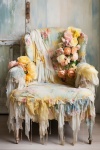 Chair Draped In Flowers