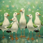 St. Patrick Green Seagull Art Print
