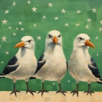 Green Seagull Art Print