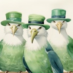 St. Patrick Green Seagull Art Print