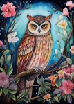 Owl Full Moon Art Print