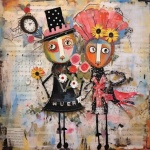 Whimsical Abstract Characters Art