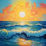 Sunset Over Ocean Art Print