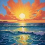 Sunset Over Ocean Art Print