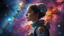 Astronaut Woman Universe