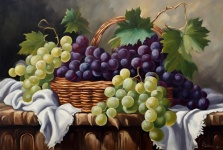 Basket With Grapes Still Life
