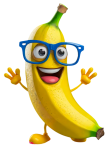Cartoon, Banana, Fruit, Cut Out