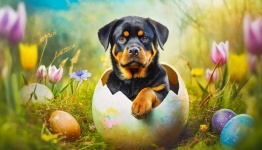 Easter Egg, Dog, Rottweiler