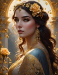 Fantasy Woman Roses Portrait
