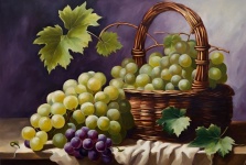 Grapes In Wicker Basket