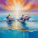 Swimming Dolphin Art Print