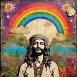 Hippie Man Grunge Portrait