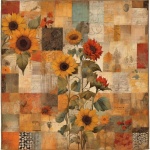 Vintage Autumn Sunflower Quilt